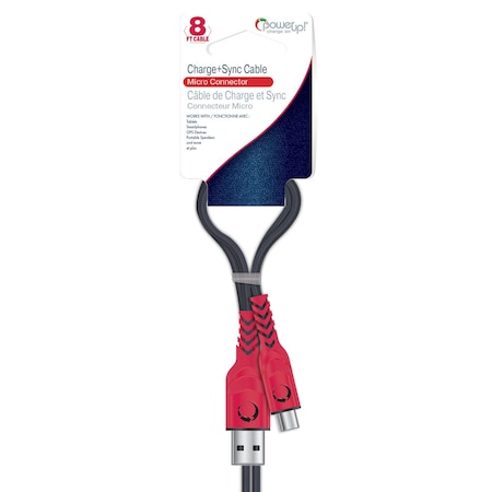 Power Up! USB Cable - 8ft Braided - Micro USB Patriotic 191-05931